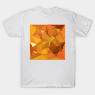 Dark Orange Yellow Abstract Low Polygon Background T-Shirt